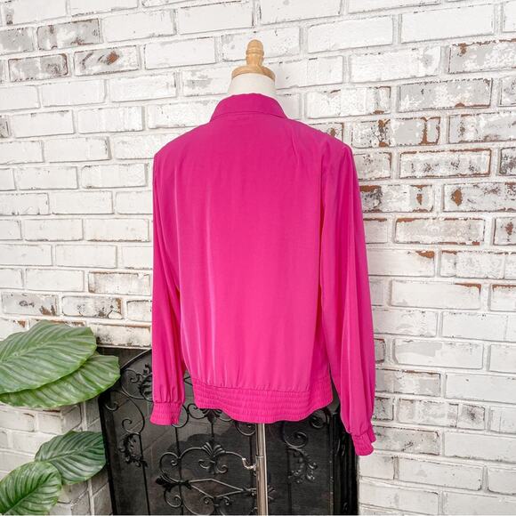 Vintage 80s Philippe Marque Bright Pink Embroidered Jacket M - Picture 12 of 12